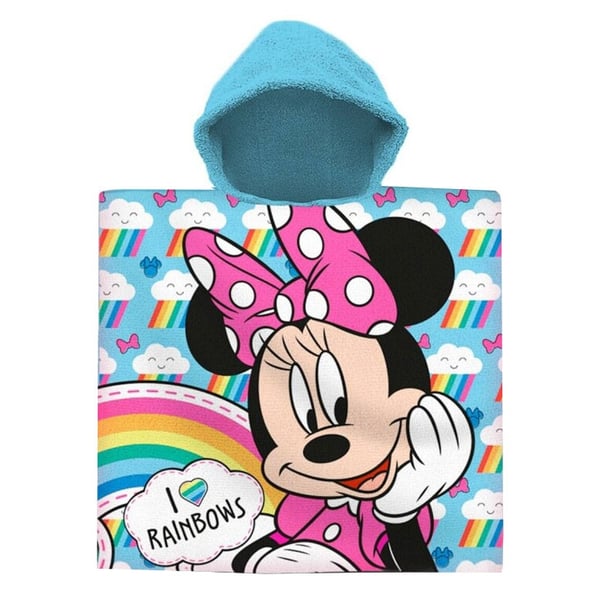 Disney Minnie regnbue strandhåndkle poncho 60x120 cm