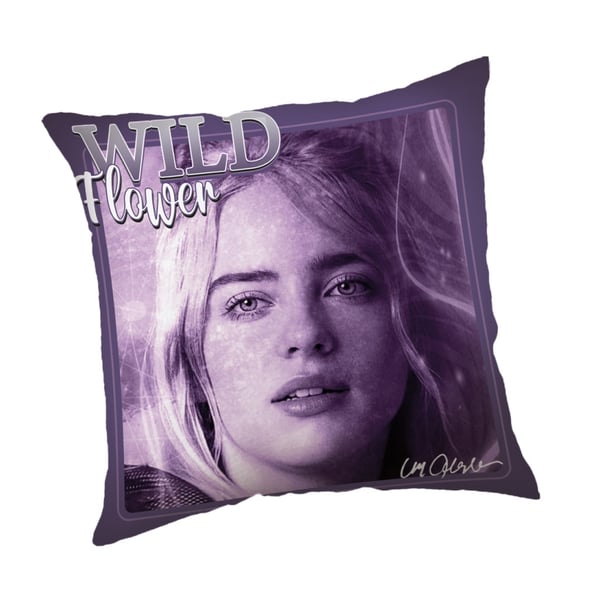 Billie Eilish Wild Flower dekorativ pude, 40x40 cm Billie Eilish Wild Flower dekorativ pude, 40x40 cm