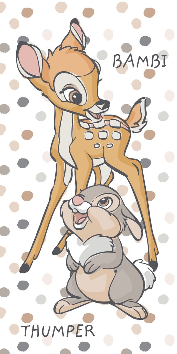Disney Bambi Dotty badehåndklæde, strandhåndklæde 70x140 cm
