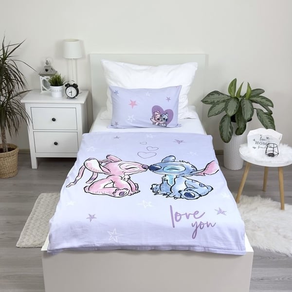 Disney Lilo og Stitch Lila Barnesengesett 100×135 cm, 40×60 cm