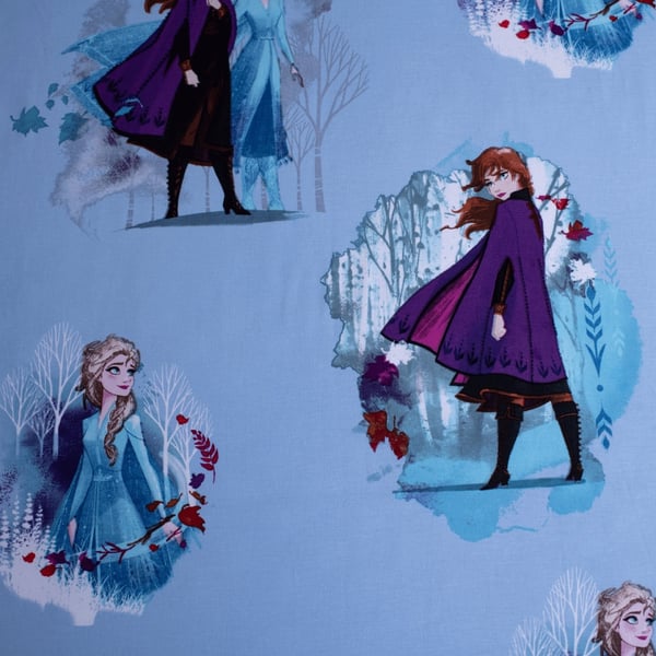 Formsydd laken 90*200 cm med Disney Frozen blått blad