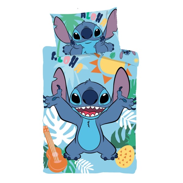 Barnesengesett med motiv fra Disney Lilo og Stitch, Tropisk Paradis, 100×135 cm og 40×60 cm