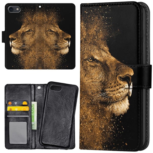 iPhone 16e/17e - Plånboksfodral/Skal Lion