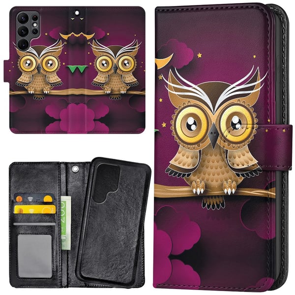 Samsung Galaxy S25 Ultra - Mobilcover/Etui Cover Lysbrun Ugle