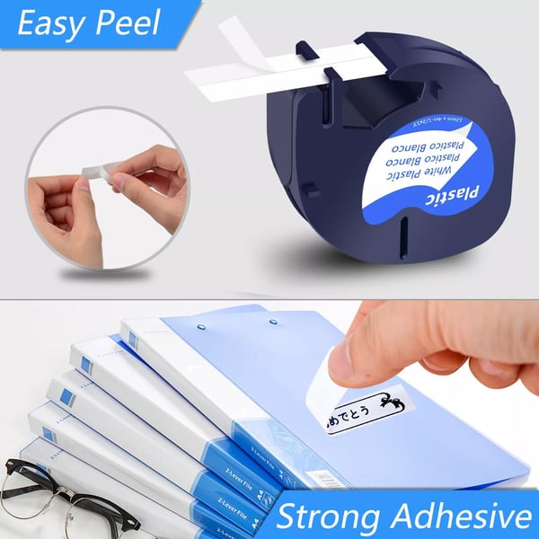 Mærketape / Mærkebånd Refill til Dymo – 12mm - 2-Pack