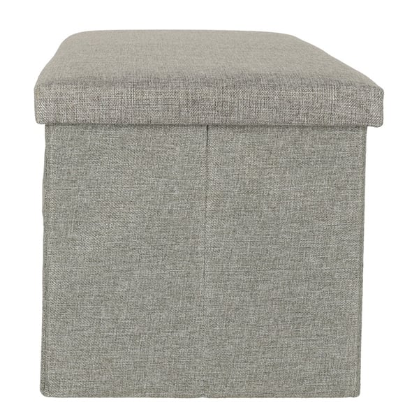 Sammenleggbar puff med oppbevaringsrom grå stor 76x38x38cm