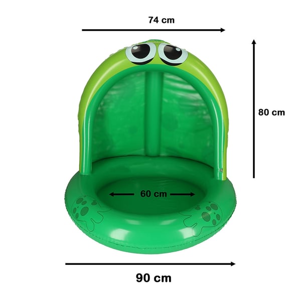 Oppblåsbar pontongbasseng med takfrosk 95cm