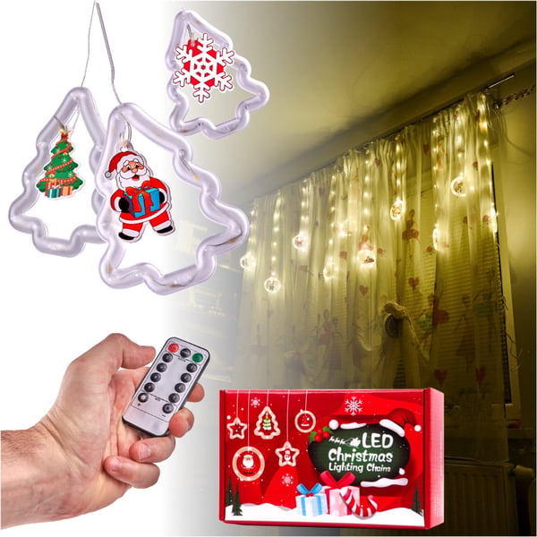 LED-julegardin med billede 3m 10 USB-lamper