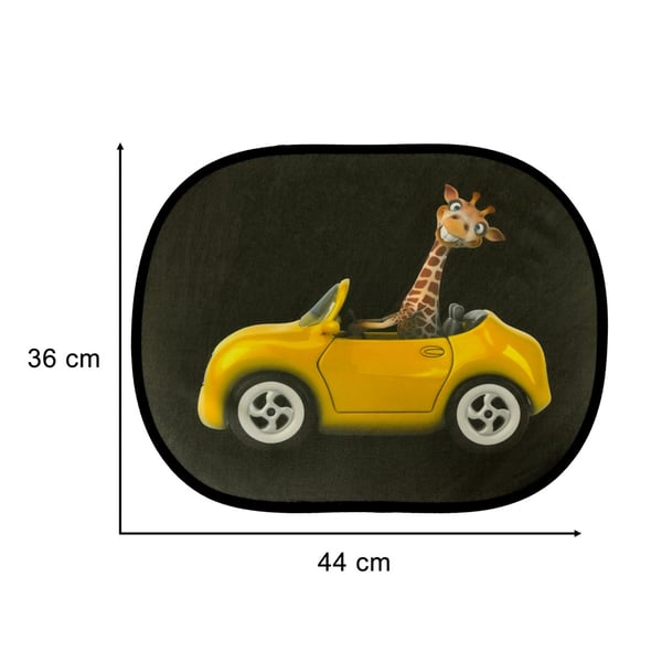 Solskjerming for bilvinduer med giraffmotiv – 2 stk