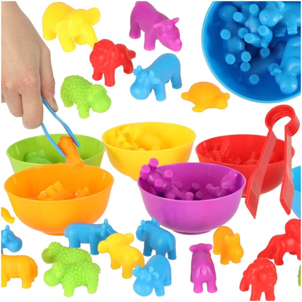 Dyresafari, pædagogisk læring til at tælle, Montessori 36 stk. Dyresafari, pædagogisk læring til at tælle, Montessori 36 stk.