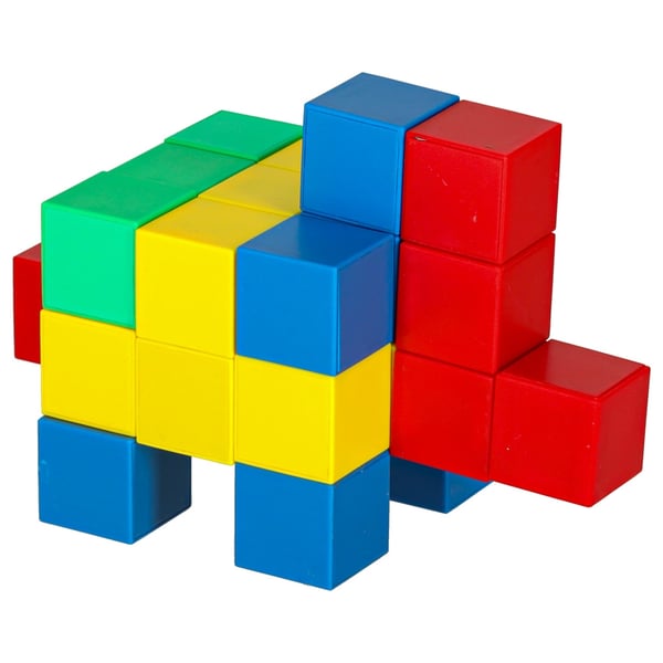 Pedagogiske magnetiske kubiske byggeklosser 64 stk.