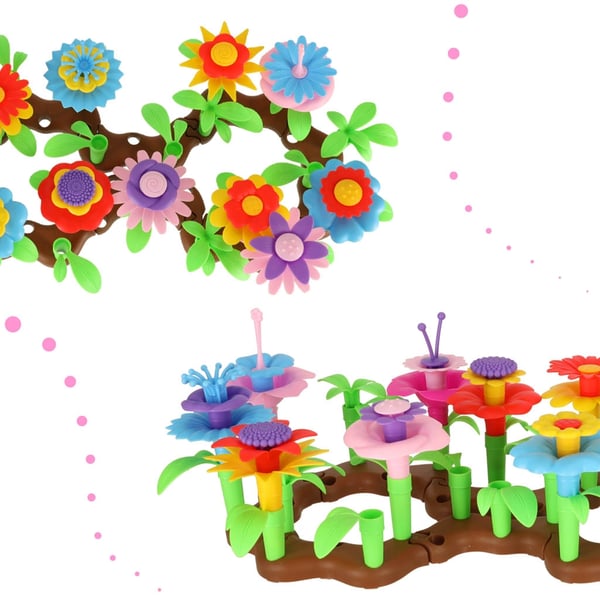 Blomster kreative blokke blomsterhave 104 elementer