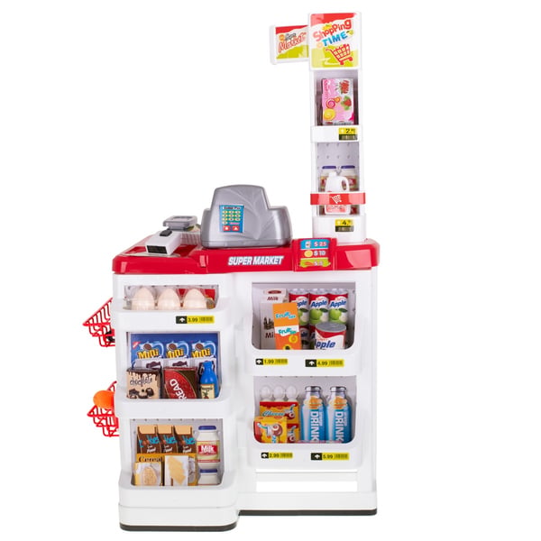 Kasseapparat + indkøbsvogn model 2 til supermarkedsbutik