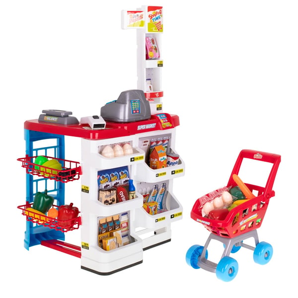 Kasseapparat + indkøbsvogn model 2 til supermarkedsbutik