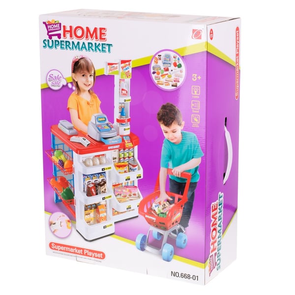 Kasseapparat + indkøbsvogn model 2 til supermarkedsbutik