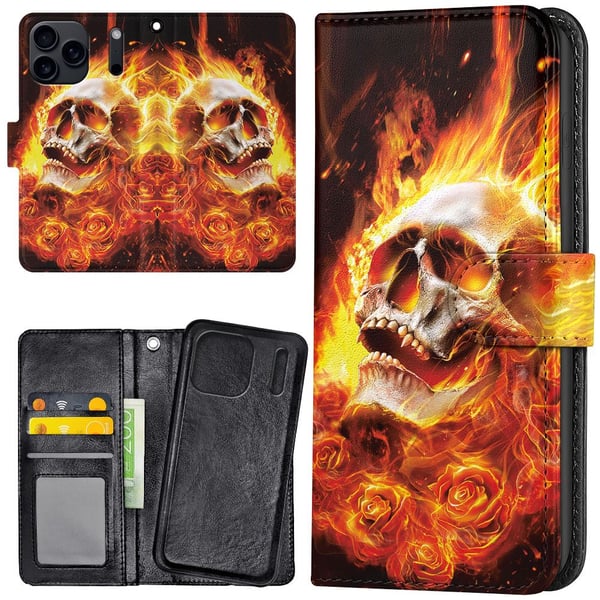 iPhone 17 Pro - Lompakkokotelo/Kuoret Burning Skull
