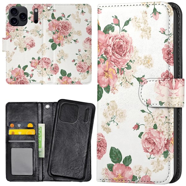 iPhone 17 Pro Max - Lompakkokotelo/Kuoret Retro Kukat