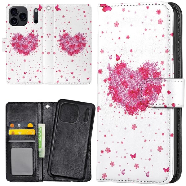 iPhone 17 Pro Max - Mobilcover/Etui Cover Blomsterhjerte iPhone 17 Pro Max - Mobilcover/Etui Cover Blomsterhjerte