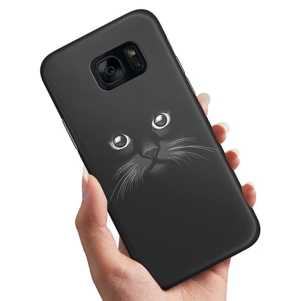 Deksel / Mobildeksel til Samsung Galaxy S7 Edge - Svart Katt