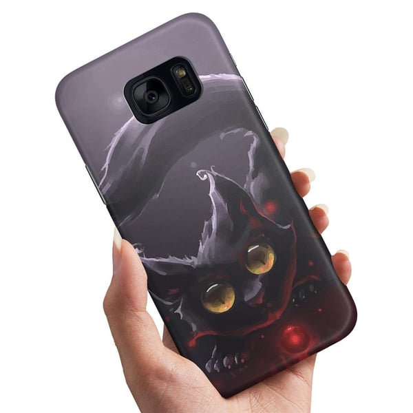 Deksel / Mobildeksel til Samsung Galaxy S7 - Svart Katt