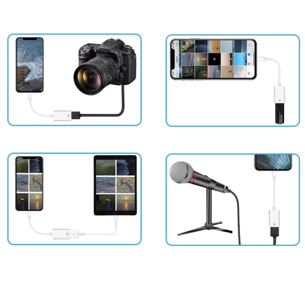 Lightning–USB-adapteri yhteensopiva iPhone/iPadin kanssa – OTG