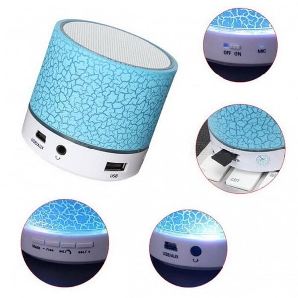 Kaiutin - Bluetooth ja LED - Kannettava & Minikokoinen - Green