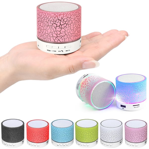 Kaiutin - Bluetooth ja LED - Kannettava & Minikokoinen - Black
