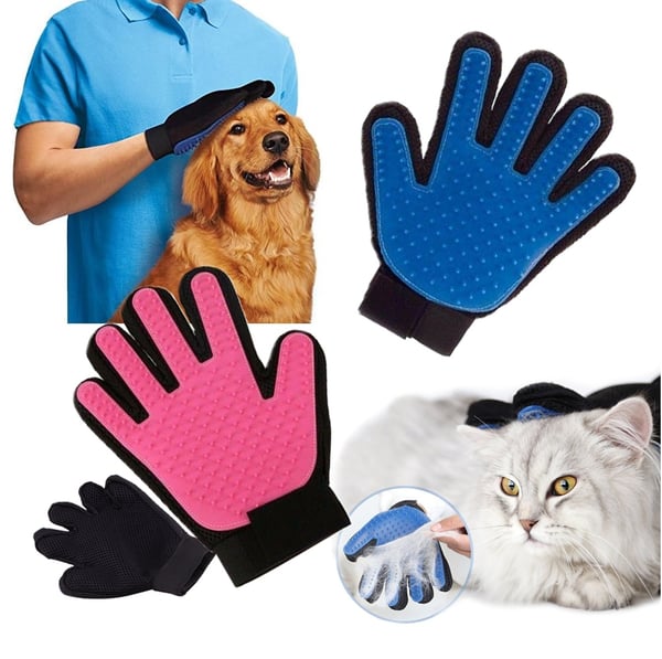 Hundebørste - Børste for Pels - Hund & Katt Børstehanske - Höger Blå Hundebørste - Børste for Pels - Hund & Katt Børstehanske - Höger Blå
