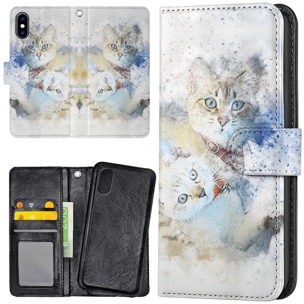 iPhone XR - Lommebok Deksel Katter