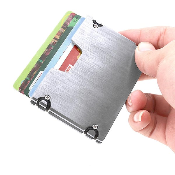 Kortholder 6 kort - RFID - Lommebok Pop-Up i Aluminium