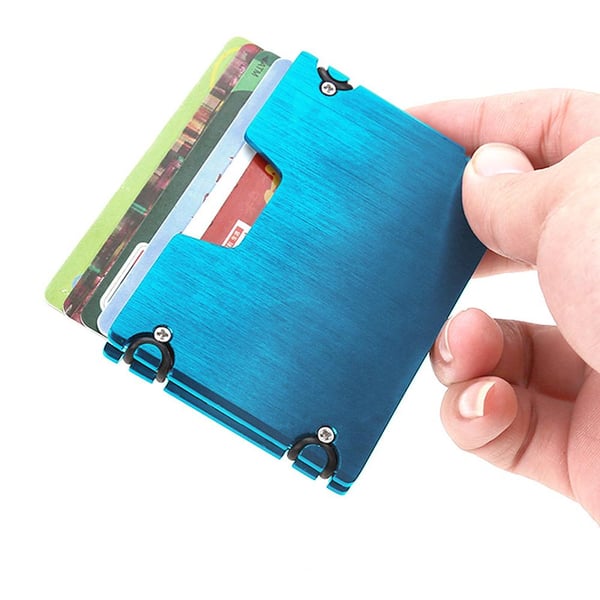 Kortholder 6 kort - RFID - Lommebok Pop-Up i Aluminium