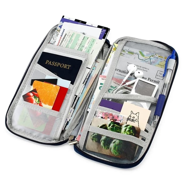 Passetui - Etui / Lommebok til Pass & Reise – Reiseetui - DarkBlue