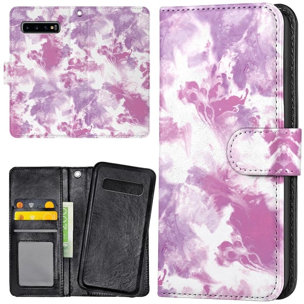 Samsung Galaxy S10 Plus - Lommebok Deksel Marmor