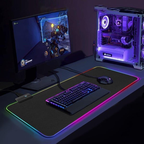 Gaming Musemåtte med LED-lys - 30x25cm – RGB