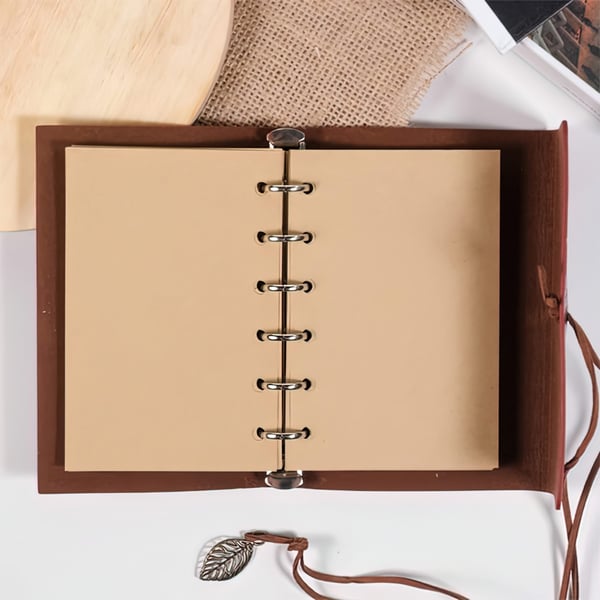 Dagbog / Notesbog 18 cm - Retro Læder – Brun