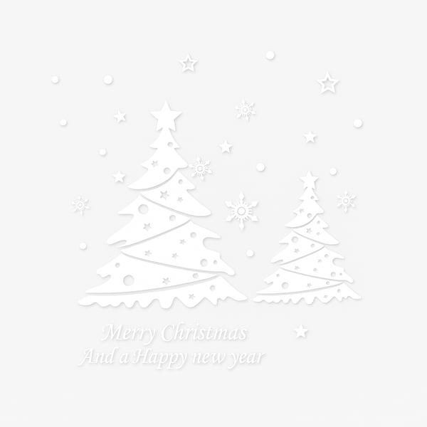 Vinduesdekoration / Vægdekoration - Juletræ & Snefnug - Jul
