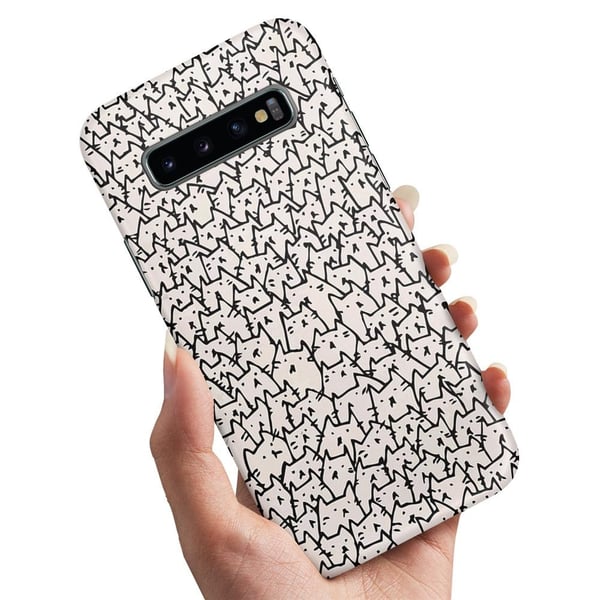 Deksel / Mobildeksel til Samsung Galaxy S10 Plus - Kattgruppe