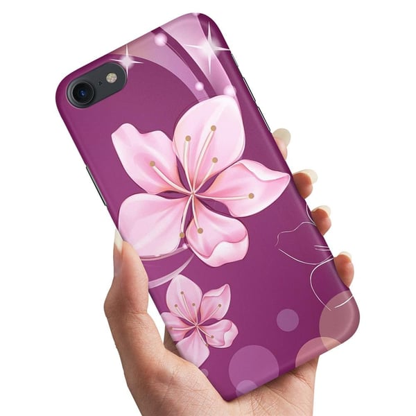 Cover / Mobilcover til iPhone 7 / 8 / SE - Hvid Blomst