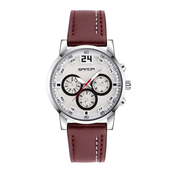 Quartz Klocka / Armbandsur - Brun/Silver
