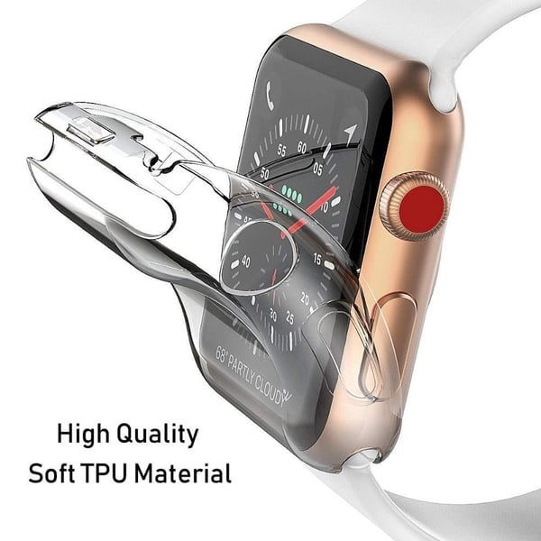2-Pak Apple Watch 38/40/42/44 mm - Heldekkende Deksel Skjermbeskytter - 44mm
