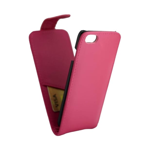 iPhone 7/8 Plus - Flipfodral med Kortfack - Mörkrosa