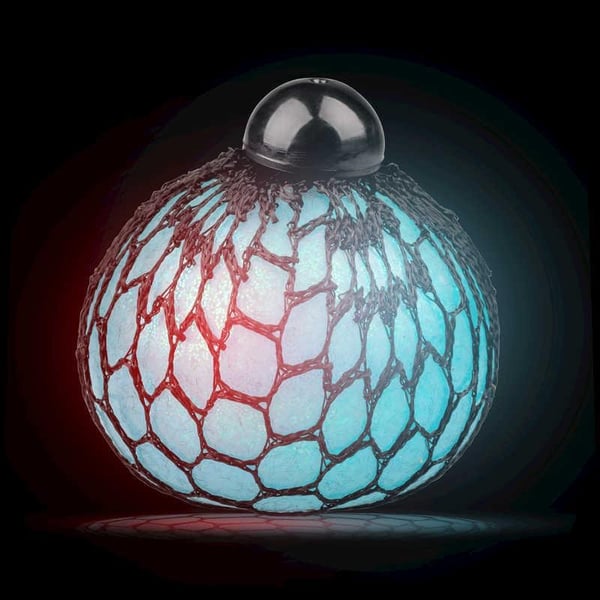Stressball Lysende / Klemmeball i Nett – Glitter
