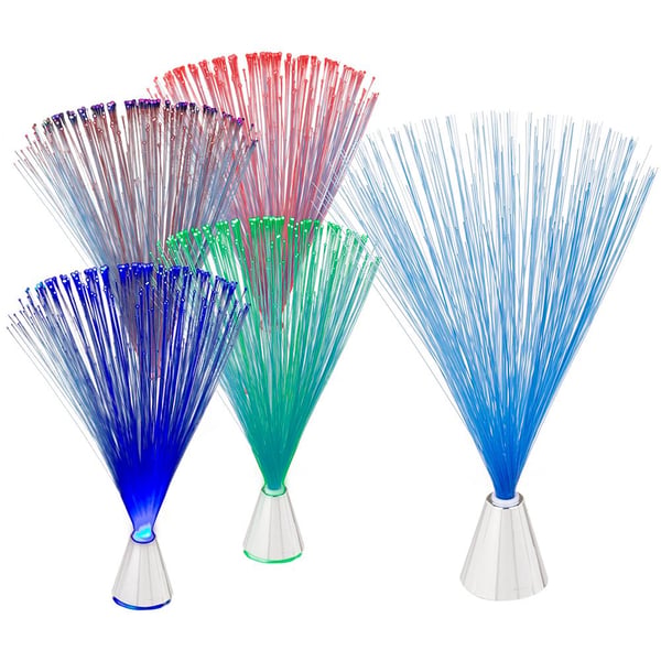 Fiberoptisk Lampe / Fiberlampe - Farveskiftende - 21 cm