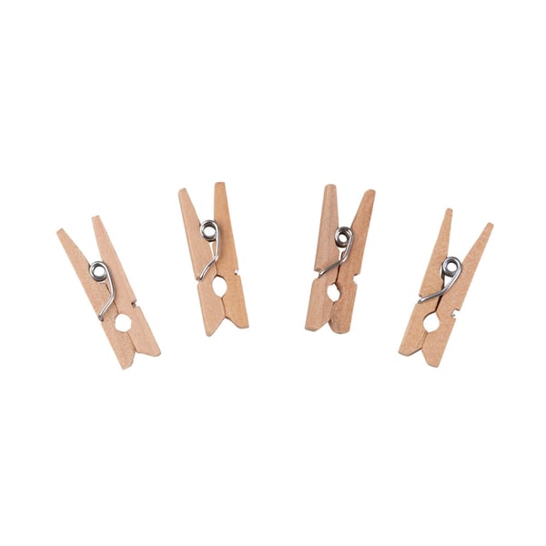 100-Kpl - Pienet puinen pyykkipojat - (2.5 cm)