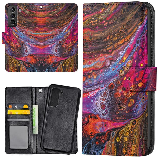 Samsung Galaxy S21 - Lommebok Deksel Psykedelisk