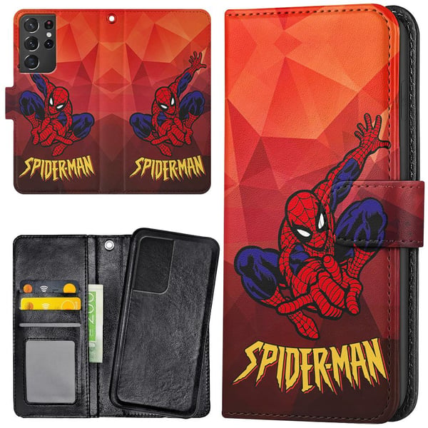 Samsung Galaxy S21 Ultra - Lommebok Deksel Spider-Man