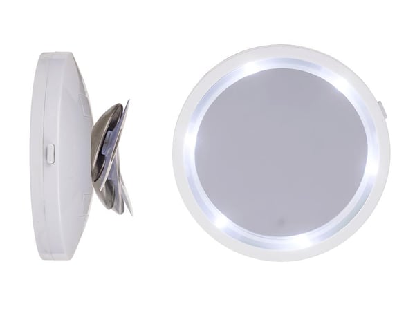 Sminkspejl med LED-lampe & Sugekop - Spejl med Belysning