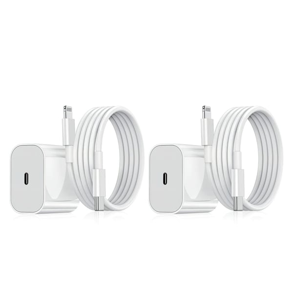 2-Pak - Lader til iPhone - Hurtiglader - Adapter + Kabel 20W USB-C