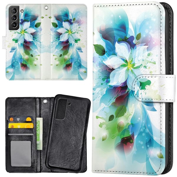 Samsung Galaxy S21 FE 5G - Mobilcover/Etui Cover Blomst Samsung Galaxy S21 FE 5G - Mobilcover/Etui Cover Blomst