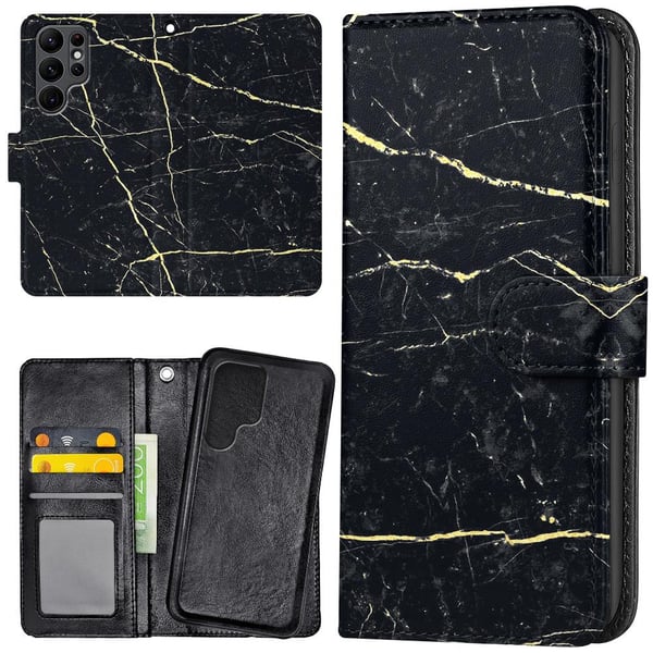 Samsung Galaxy S22 Ultra - Lommebok Deksel Marmor Samsung Galaxy S22 Ultra - Lommebok Deksel Marmor